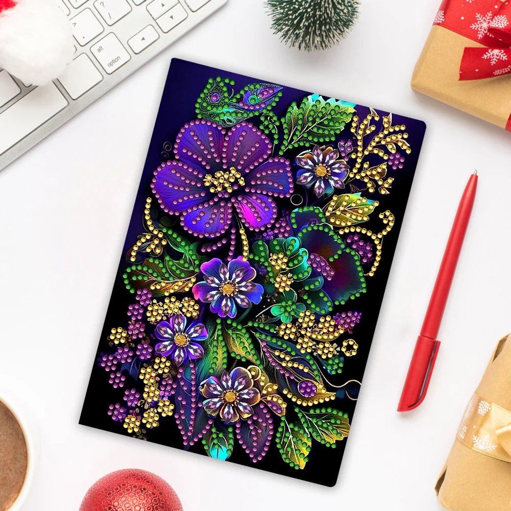 DIY Flower 50 Pages A5 Special Shaped Diamond Drawing Notebook Art