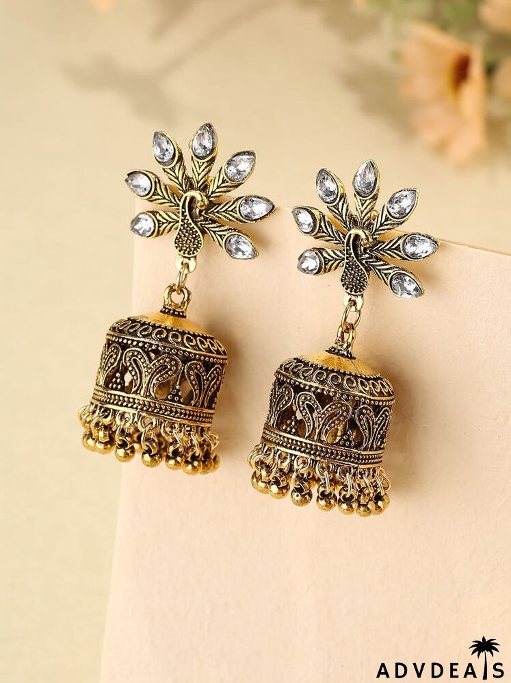 Peacock Design Jhumka Drop Earrings
