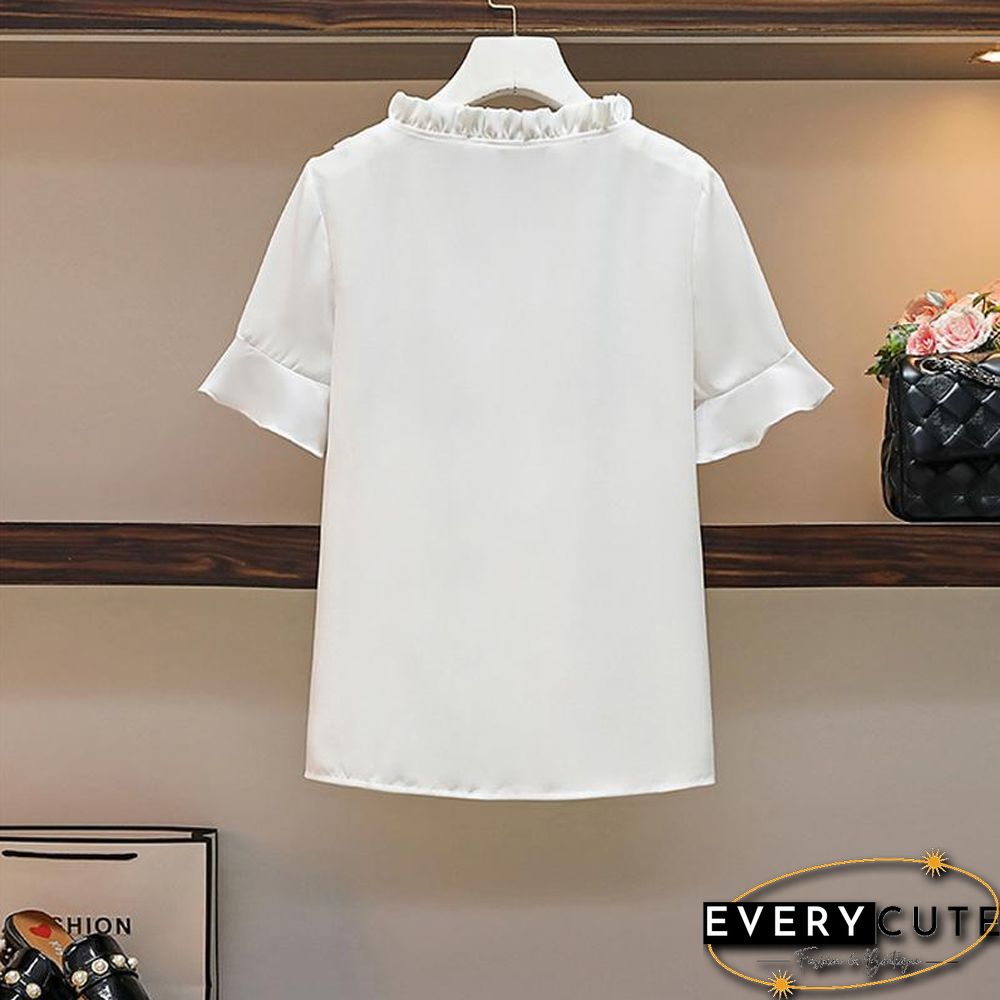 Chiffon Tee+Solid Color Skirt P10788