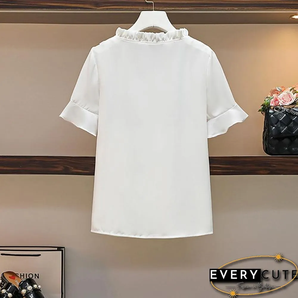 Chiffon Tee+Solid Color Skirt P10788