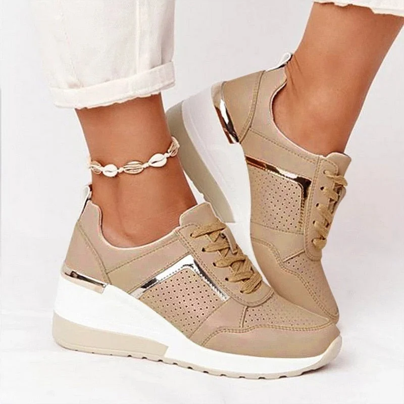 Women Summer Shoes 2021 Spoorts Shoes Women Lace Up Wedge Sports Sneakers Vulcanized Platform Casual Shoes Flats Shoes