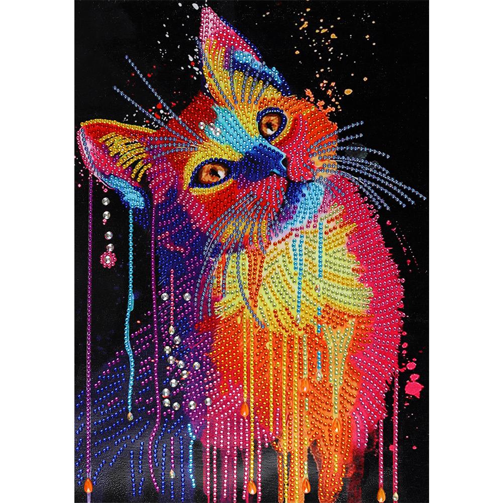 

30*40CM-Special Shaped Diamond Painting-Cute Cat, 501 Original