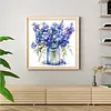 Blue Larkspur Full Stamped Cross Stitch 18CT 2-Strand 25x25cm
