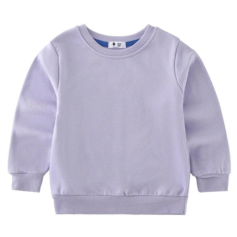 2-8T Toddler Kid Baby Boy Girl Spring Clothes Pullover Top Long Sleeve Sweatshirt Casual Plain Candy color Hoodies Sweet Outfit