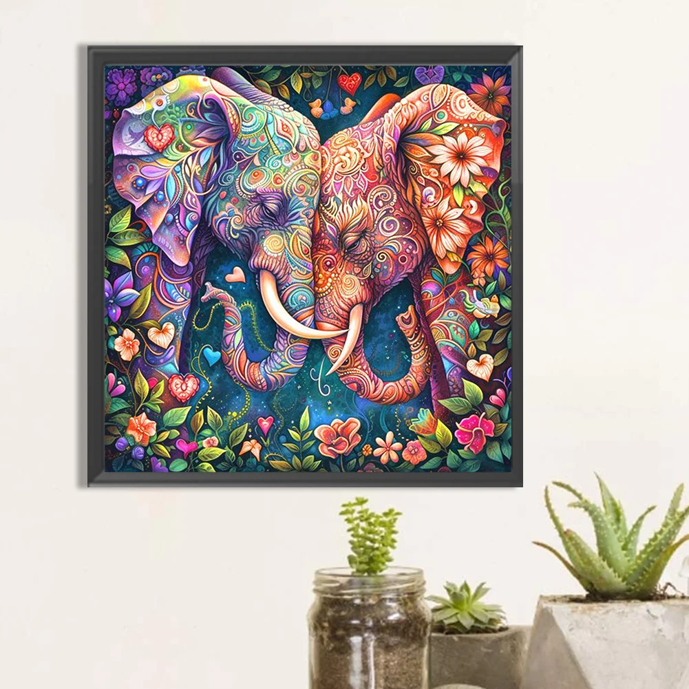 Diamond Painting - Full Round Drill - Elephant(Canvas|40*40cm)