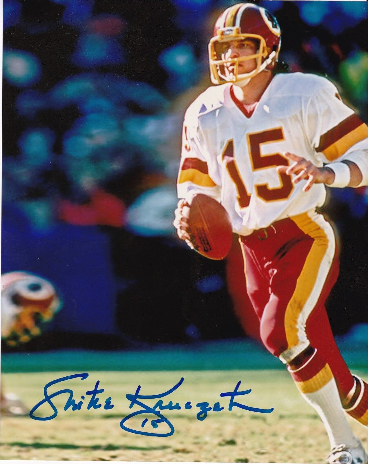 MIKE KRUCZEK WASHINGTON REDSKINS ACTION SIGNED 8x10