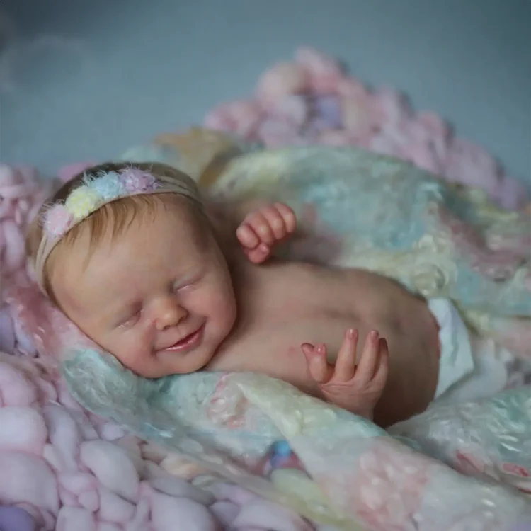  [New] 17" Look Real Lifelike Cloth Body Eyes Closed Reborn Newborn Baby Doll Girl Carlain - Reborndollsshop®-Reborndollsshop®