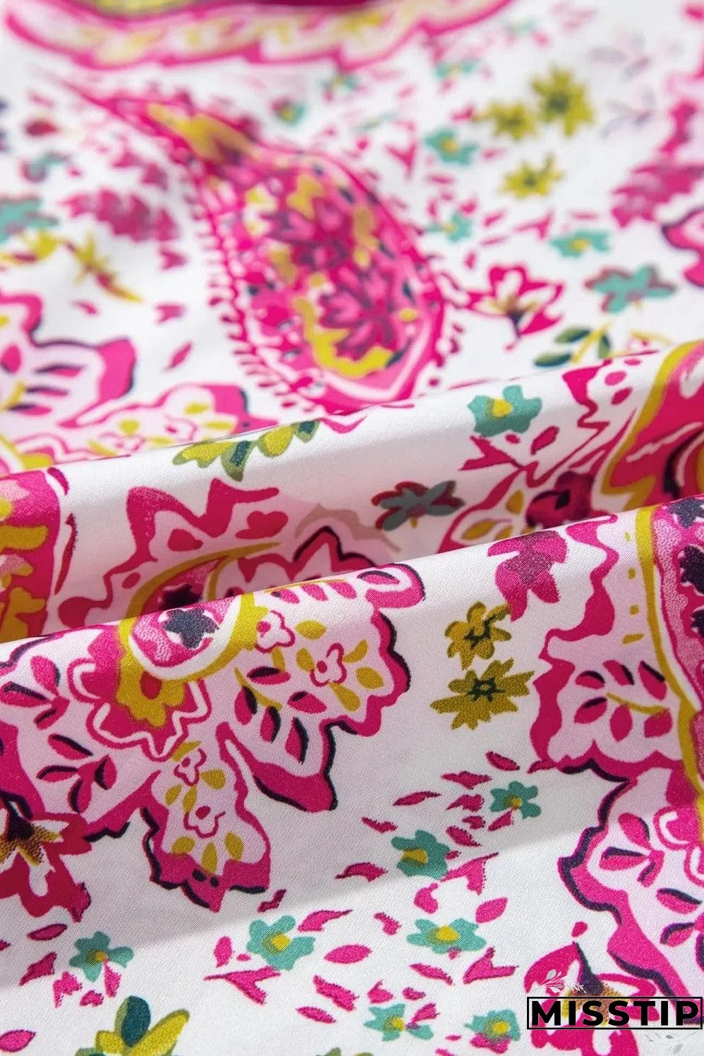 Pink Floral Paisley Printed Casual Shirt