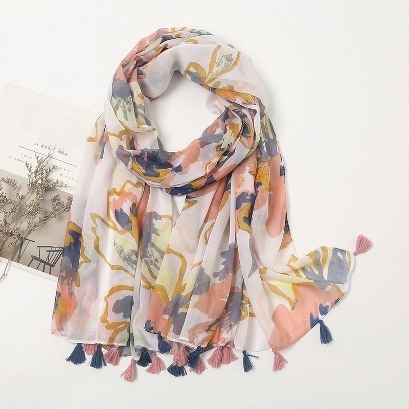Women’S Bohemian Geometric Cotton And Linen Scarf