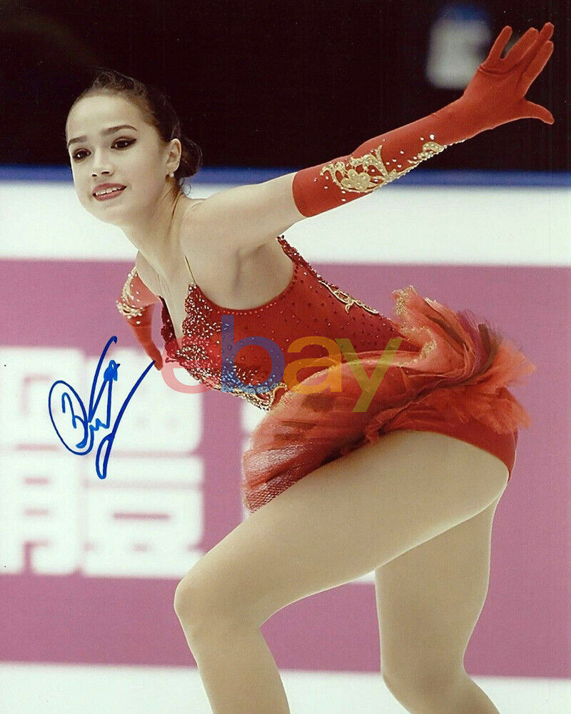 Alina Zagitova Signed 8x10 Photo Poster painting 2018 Olympic Gold Figure Skating Autograph repr