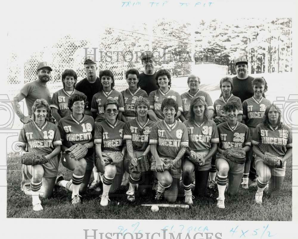 Press Photo Poster painting Members of the St. Vincent baseball team - ctca10852