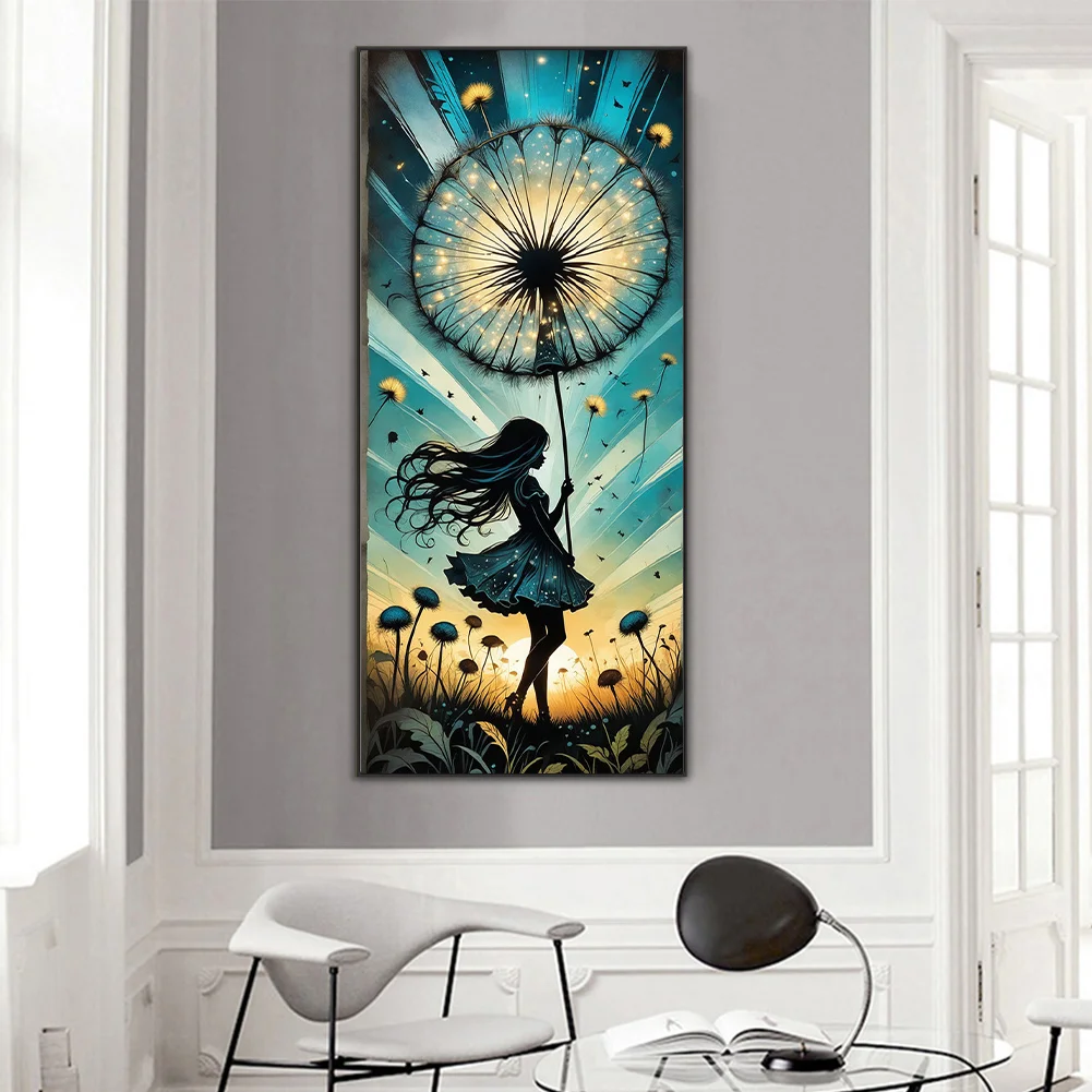 Diamond Painting - Full Round Drill - Dandelion Girl(Canvas|40*90cm)