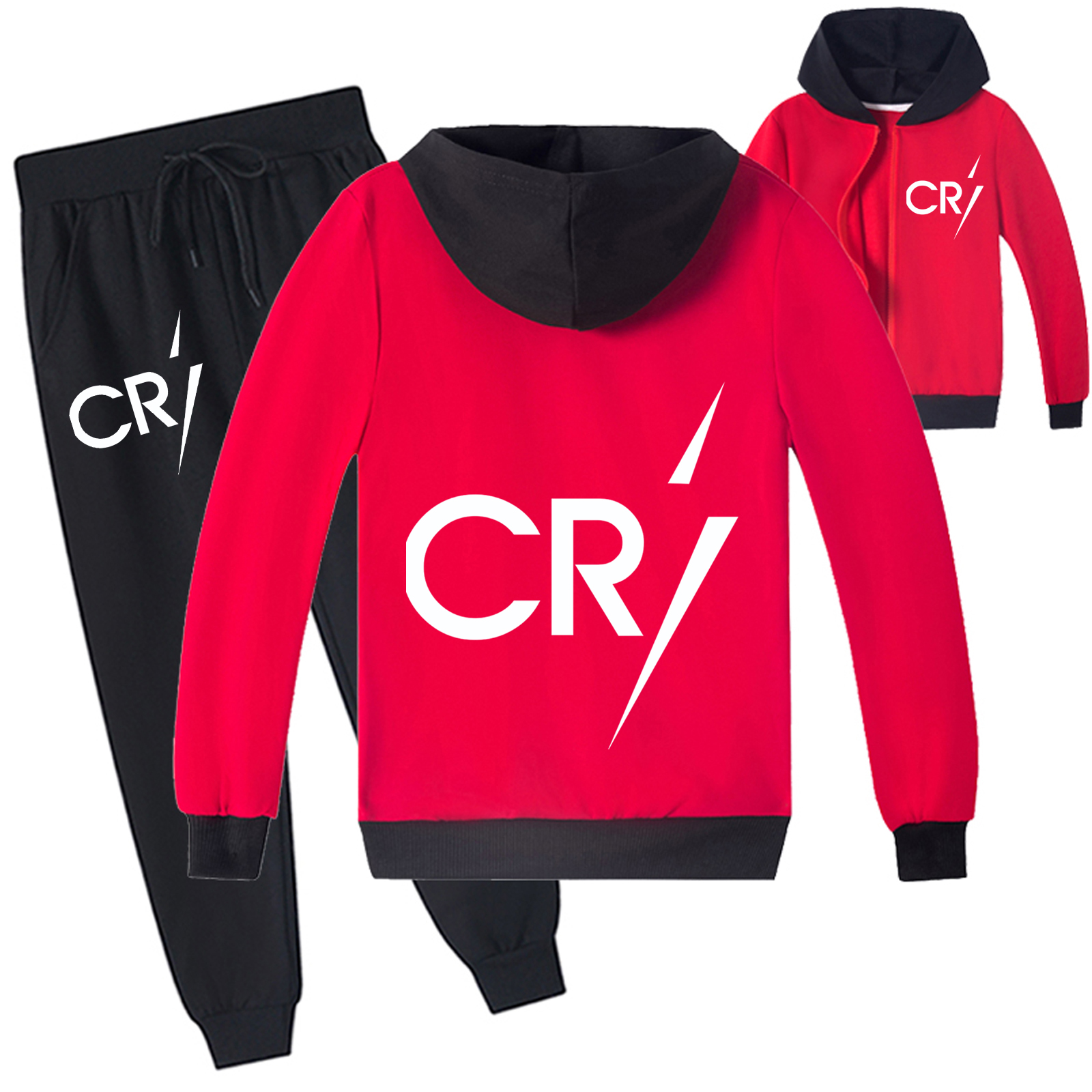 Mayoulove Cristiano Ronaldo Kids Zip-Up Set - Stylish Sportswear for Boys  Girls - Perfect for Active Play-Mayoulove