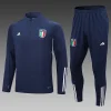 2023 Italy Half-Pull Training Suit Sky Blue Football Shirt 1:1 Thai Quality Set