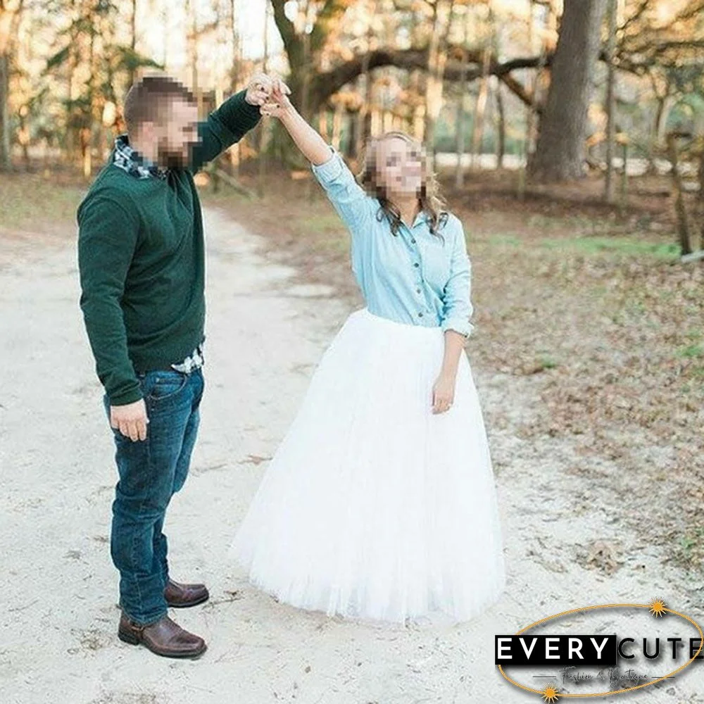 Plus Size Hot Pink 5 Layers Tulle Skirt Summer Maxi Skirts Tutu Pleated Skirtnew