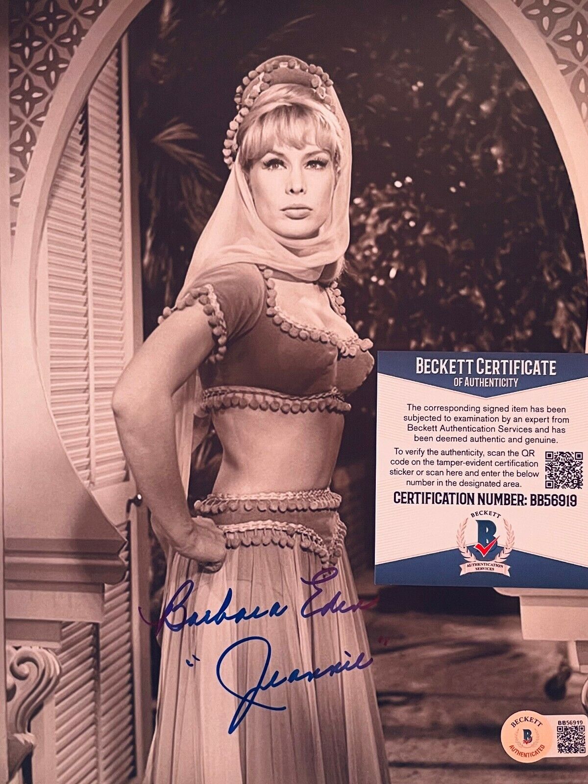 Barbara Eden I Dream of Jeannie Original Autographed 8x10 Photo Poster painting w/Beckett COA 34