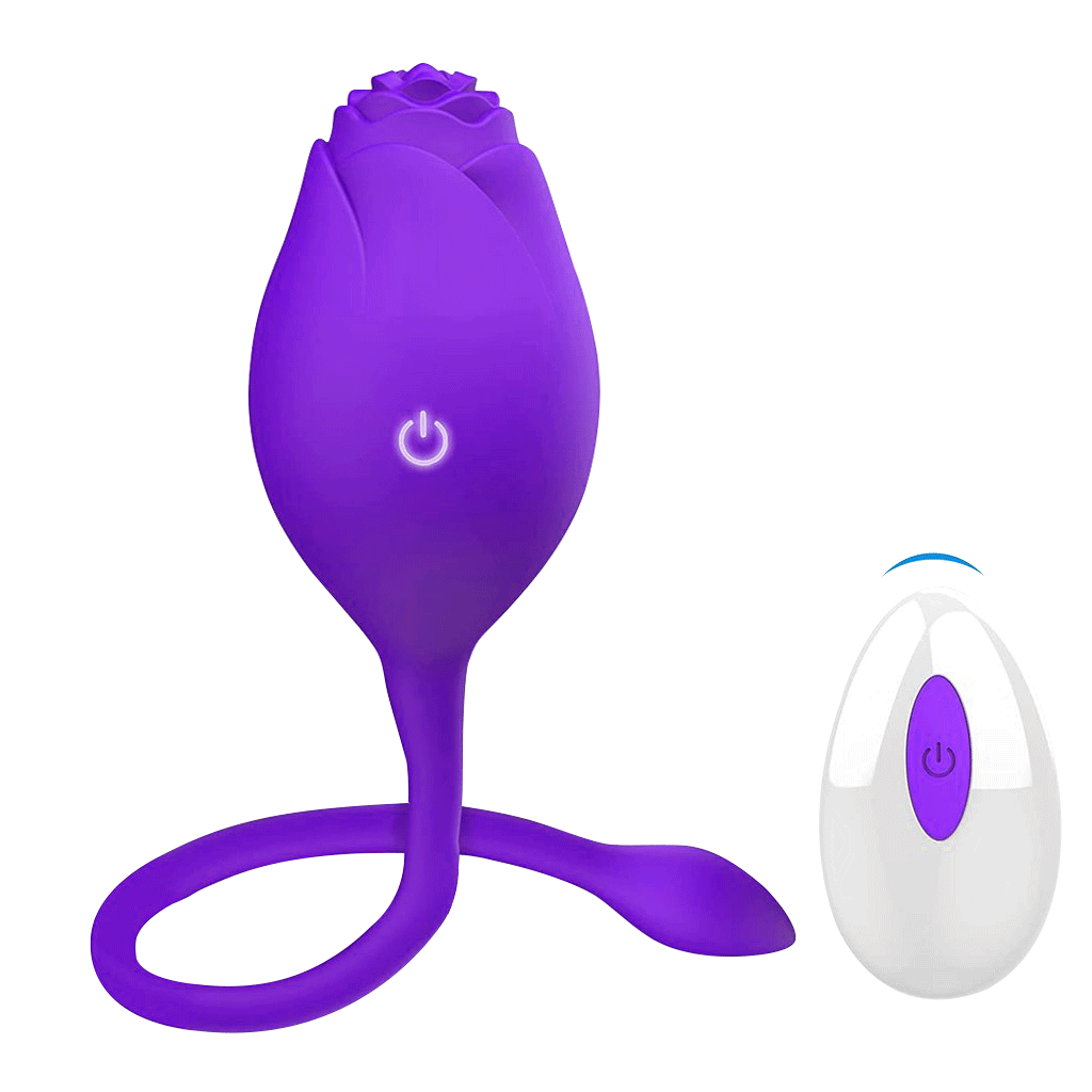 Remote Control Rose Vibrator in Purple/Pink - Rose Toy