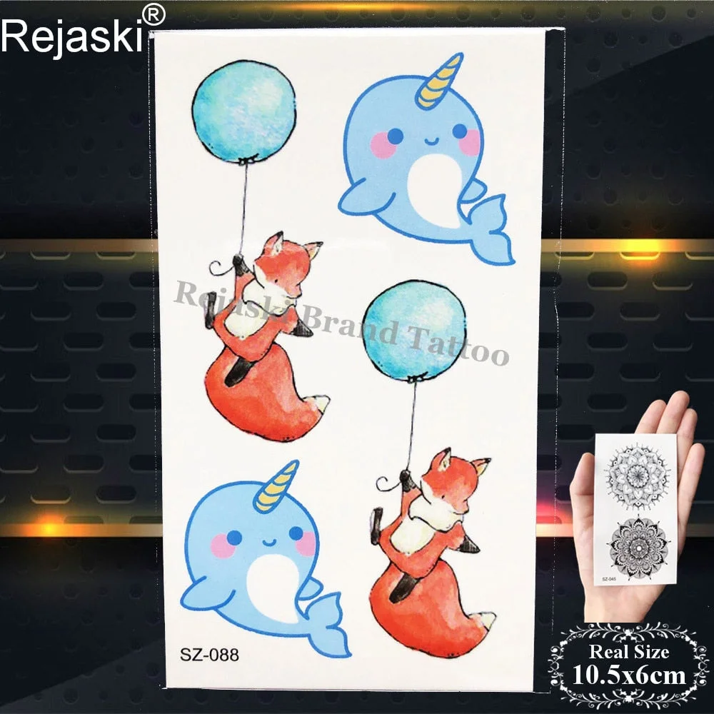 Labrador Dog Temporary Tattoo Stickers Women Body Arm Leaf Black Fake Tatoo Men Kids Waterproof 3D Tattoo Golden Retriever