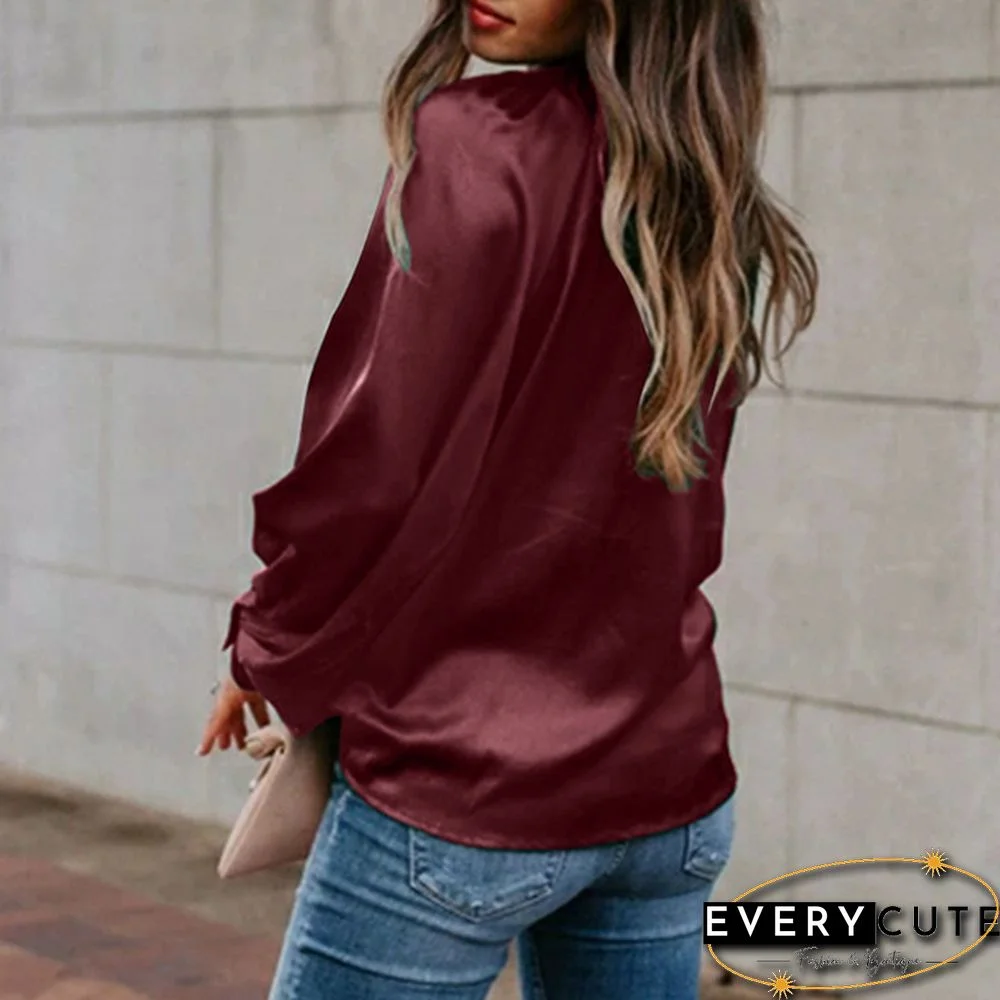 Women Full Sleeved Party Clubbing Elegant Blouse Plus Size Silk Shirts Tops