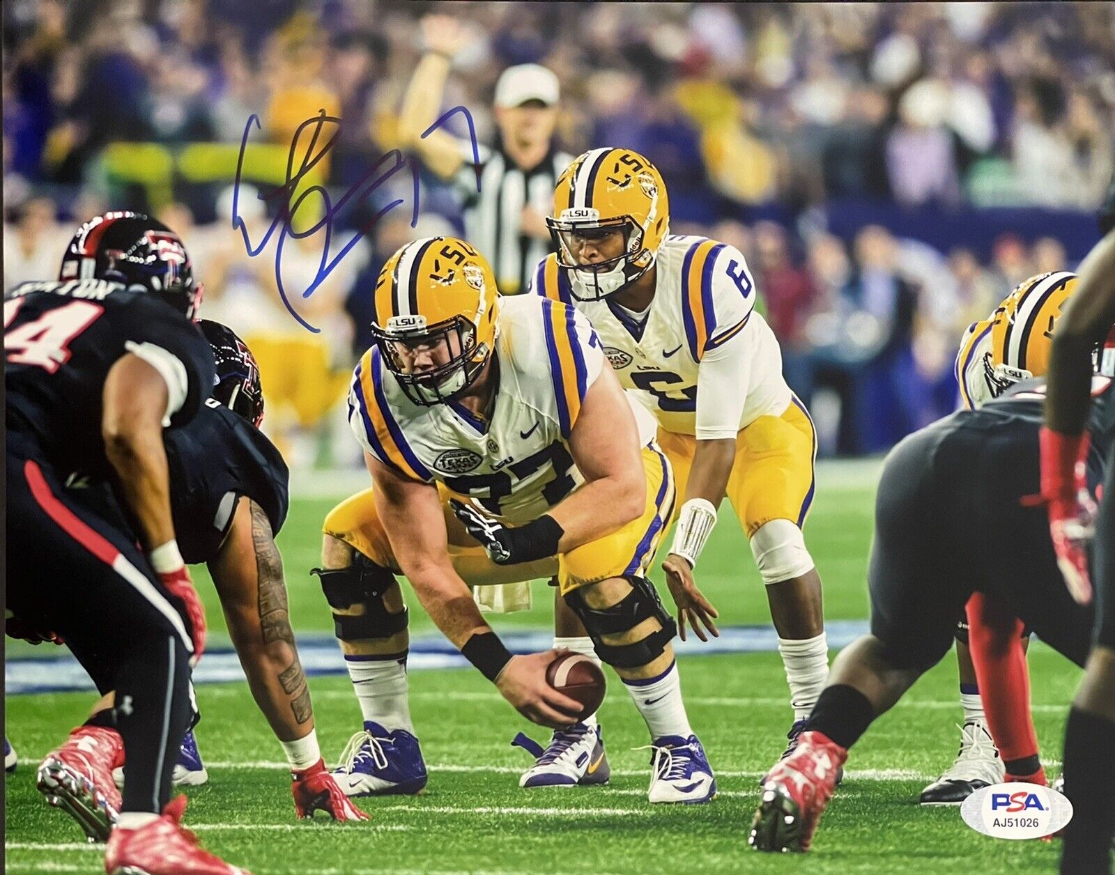 Ethan Pocic Signed Autographed Lsu Tigers Seahawks 8x10 Photo Poster painting PSA/DNA