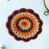 (US Only)Crochet Mandala Coaster Handmade DIY Material Package with Crochet Hook(4)