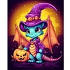 (40*50cm)Halloween Pumpkin Winged Dragon - Full Round Drill Diamond Painting