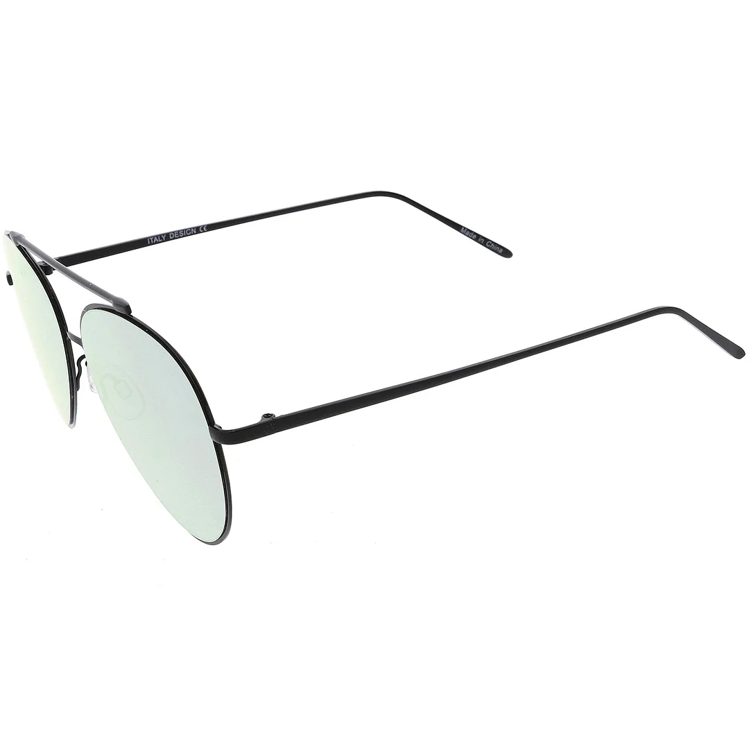 Fashion Teardrop Rimless Mirror Flat Lens Metal Frame Aviator glasses 58mm