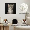 uk.everydayedeals DIY Pearl Painting With Frame - Handmade Self-Adhesive Pearls - Rich Cat(25*25cm)