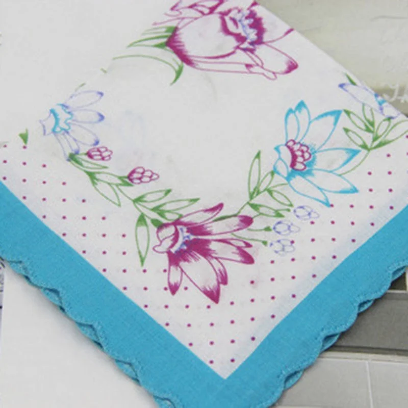 Handkerchiefs Women Printing Cute Square Towel Pocket Womens Elegant Simple Wipe Sweat Soft Cotton Trendy Casual Ladies 2020 New