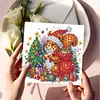 6Pcs Diamond Painting Xmas Animals Greeting Card for Holiday Party Favors