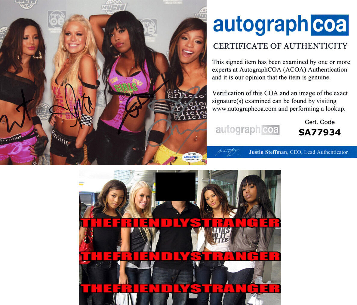 GIRLICIOUS All 4 signed Autographed 8X10 Photo Poster painting L PROOF - PCD SEXY Hot ACOA COA