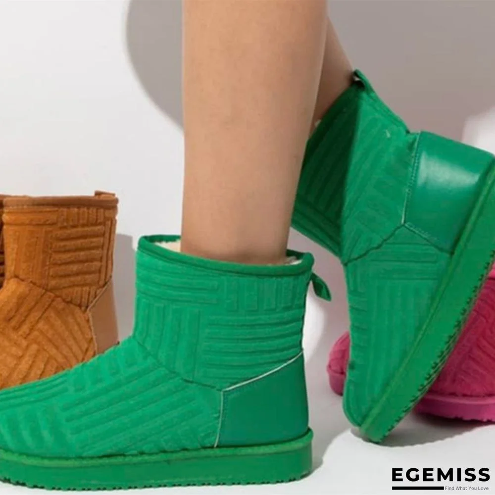 Green Casual Patchwork Solid Color Round Keep Warm Comfortable Shoes | EGEMISS