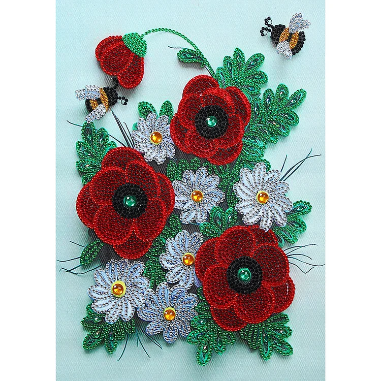 Partial Special-Shaped Diamond Painting - Flowers 30*40CM