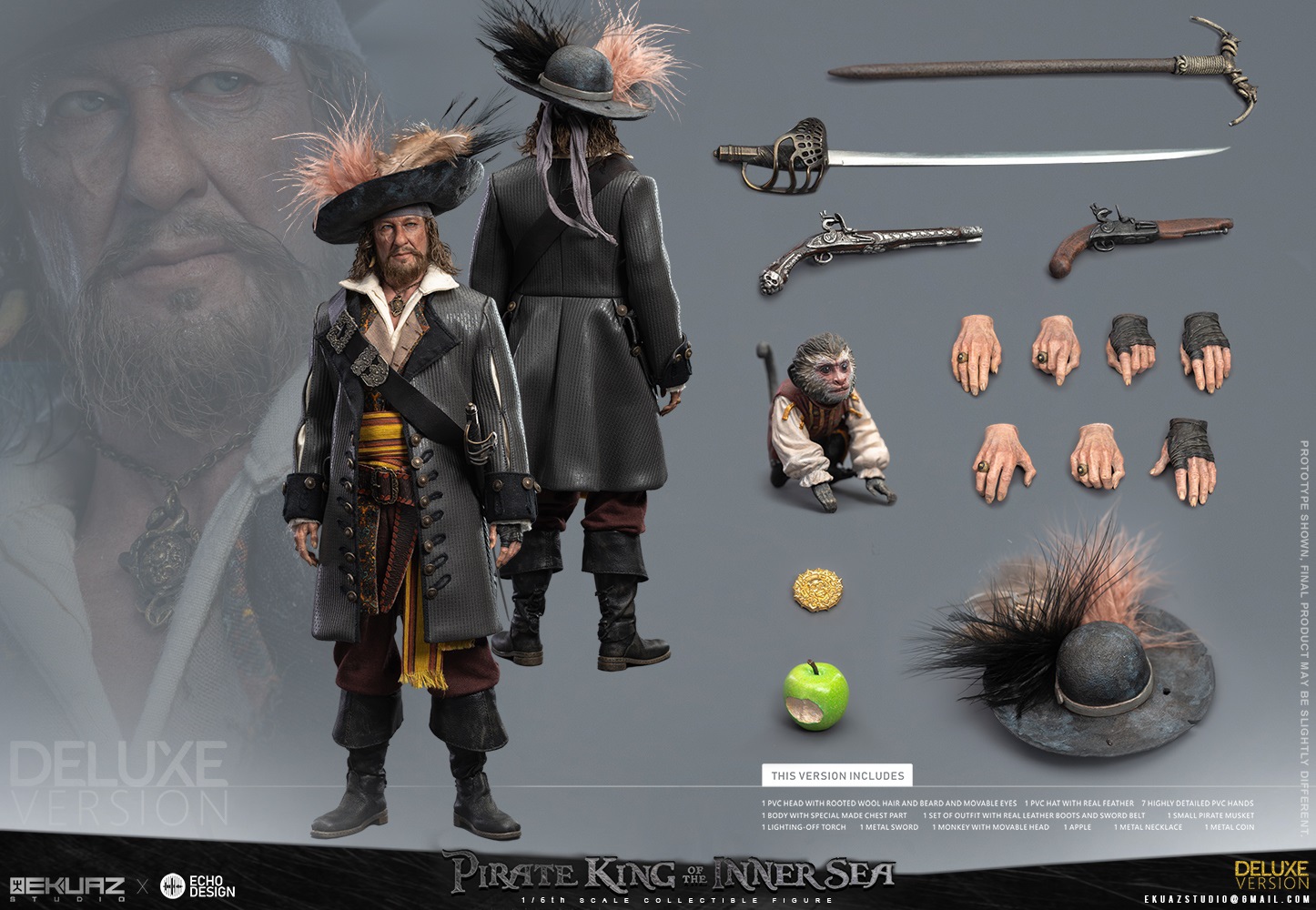 EKUAZ STUDIO x ECHO DESIGN - 1/6 Pirate king of the inner sea EKS012R & EKS012D Action Figure-
