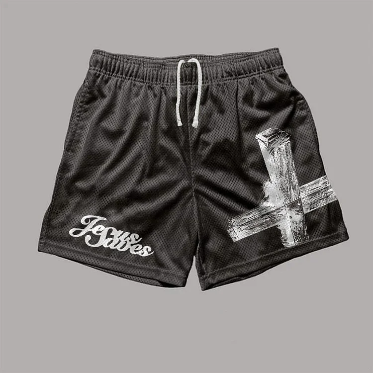 Sopula Jesus Saves Print Mesh Shorts