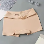 Intbuyer Ice Silk Seamless Underwear Summer Thin Women's Boxer Shorts Ladies Panties Safety Pants Soild Female Mid Waist Lingerie Panty