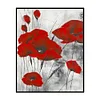 40*50cm - Fleur Rouge - 11CT Point de Croix Estampillé
