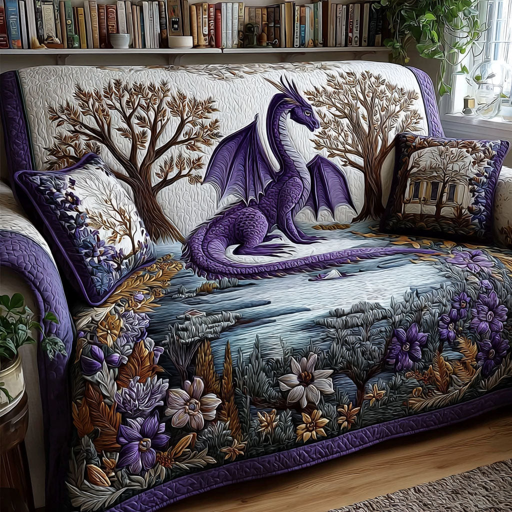 Dragon of Wisdom Quilted Sofa Cover NCU0PT9748 everthome