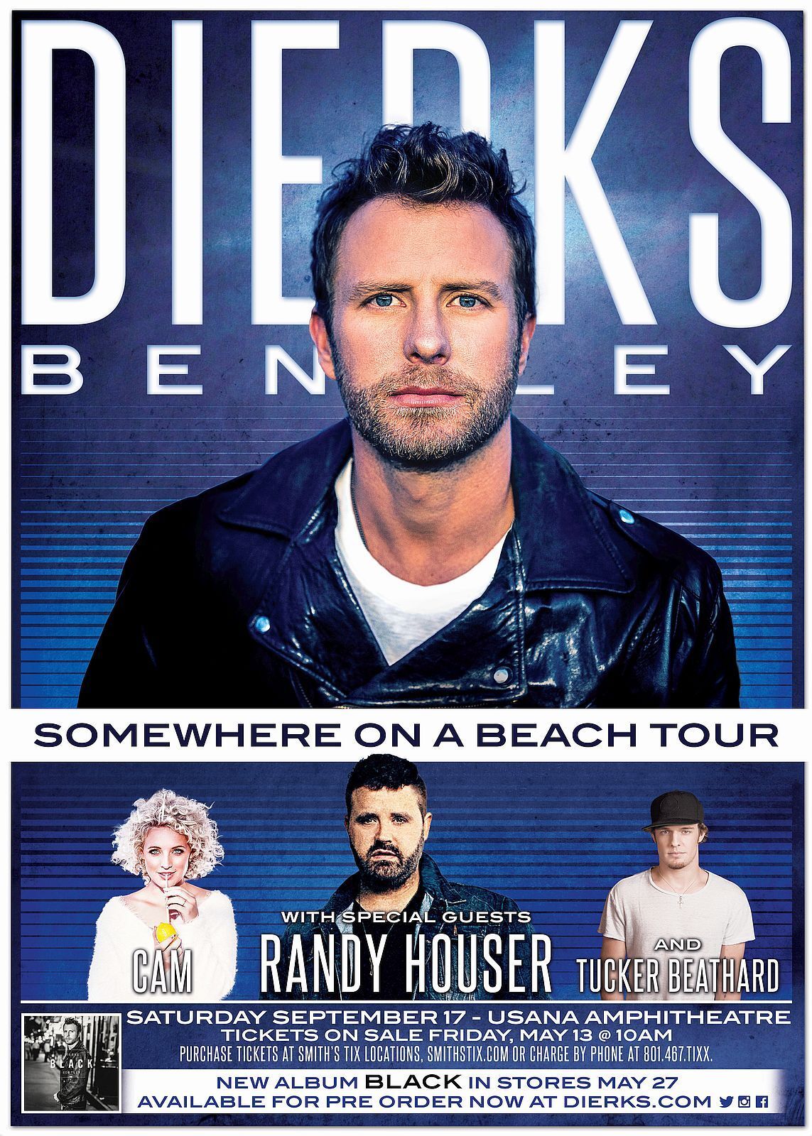 DIERKS BENTLEY 2016 Gig POSTER Utah Concert