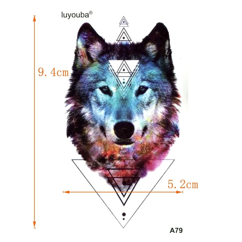 Wolf Temporary Tattoo Sticker Fake Tattoo Body Art Henna Tatoo Stickers Tattoo waterproof tattoo Men