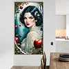 Diamond Painting -DIY Round Partial AB Drill Black Hair Girl(45x80cm)