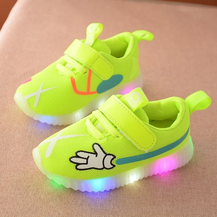 2019 New Autumn Boys and Girls Sports Shoes LED Light Shoes Mesh ...