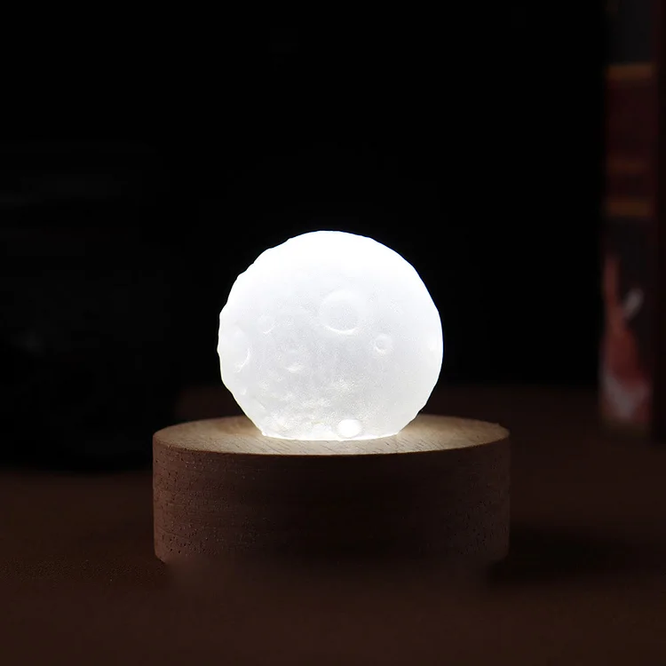 Olivenorma Clear Crystal Electroplated Moon Shape Crystal Lamp