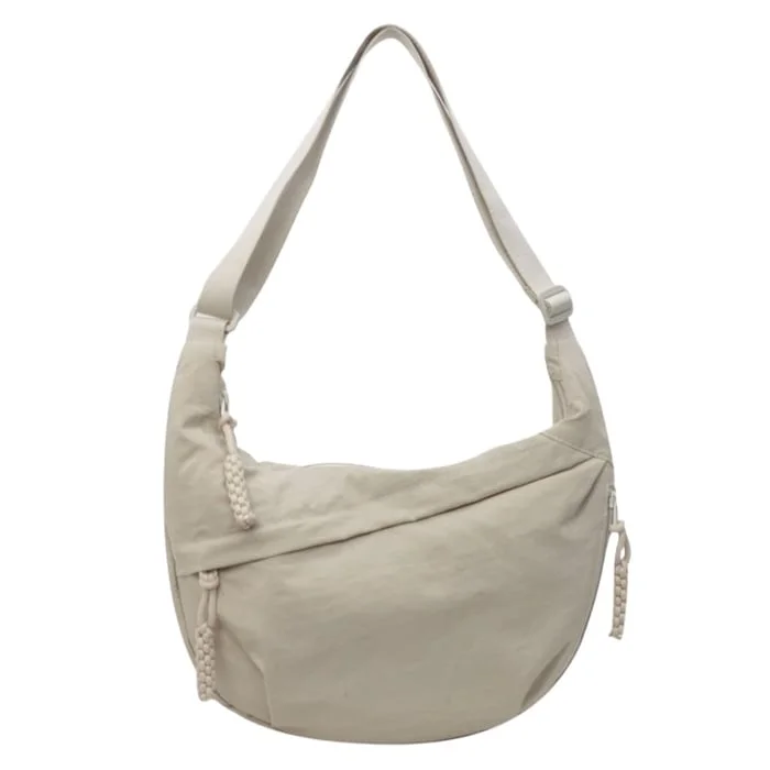 Women's Fashion Plain Color Nylon Crossbody Bag