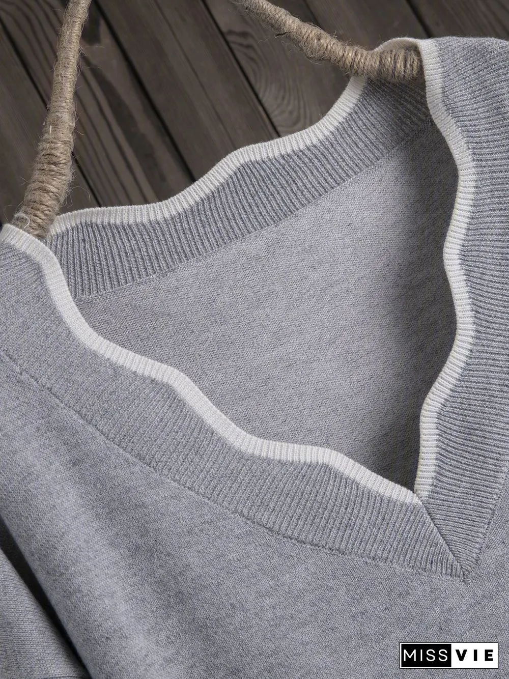 Plus Size Solid Loose Fit Women Pullover Wool Knit Sweaters