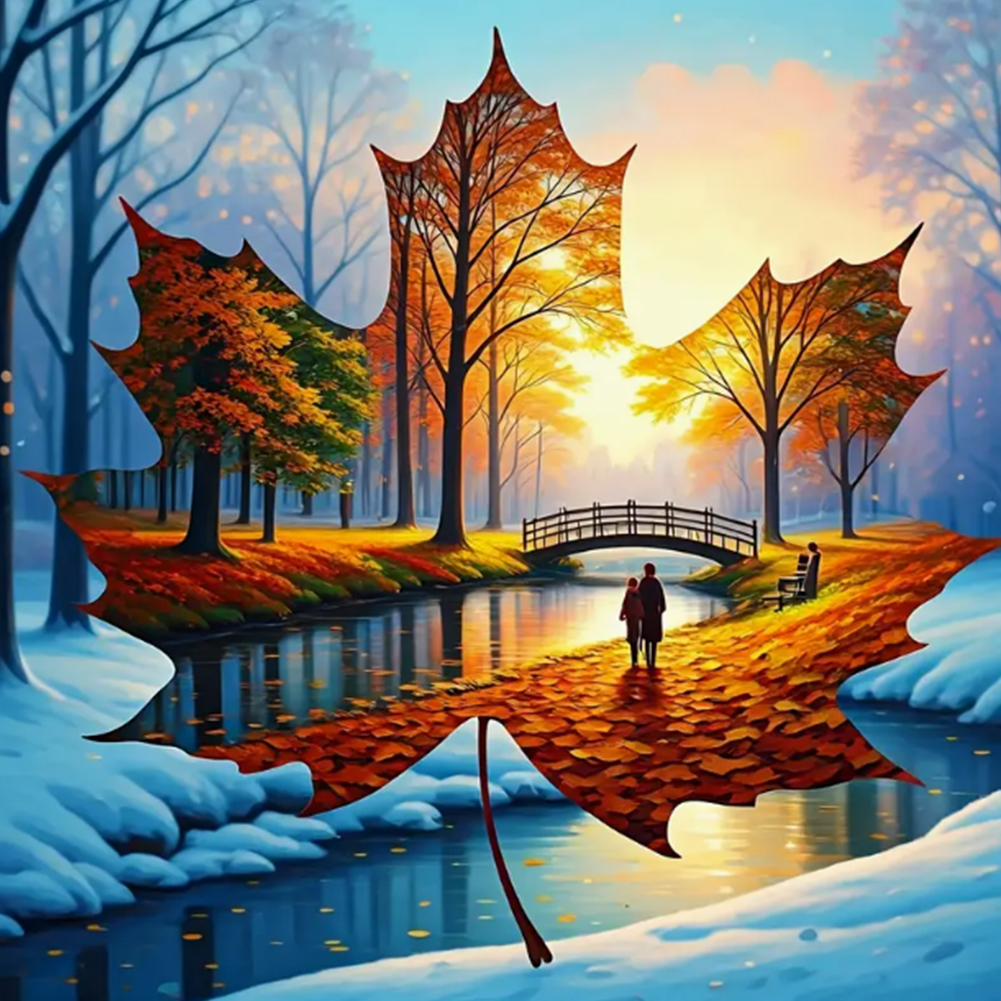 Magical Maple Leaf 30*30cm(canvas) full round drill diamond painting