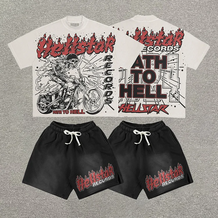 Personalized Hellstar Skull 2024 Graphic T-Shirt And Shorts Set