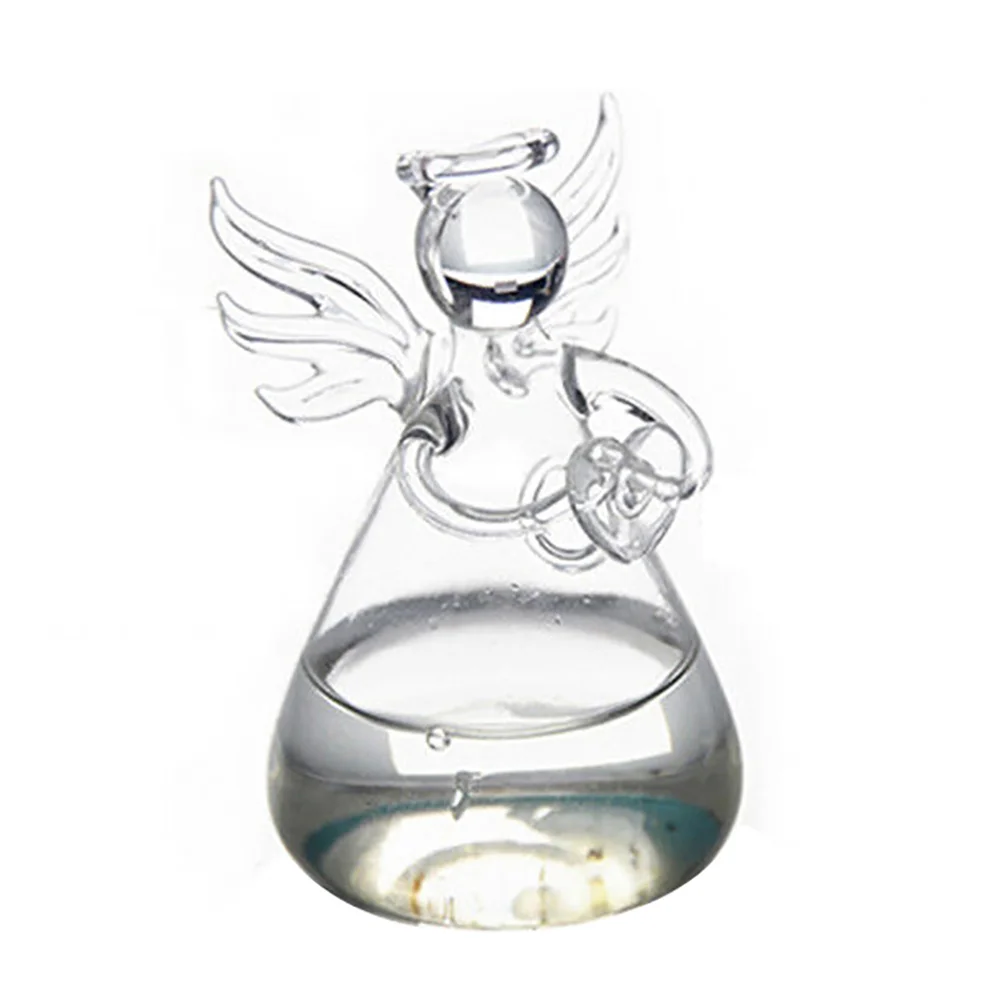 1 Pcs Angel Shape Vase Clear Flower Plant Stand Hydroponic Container Ornament Micro Landscape Home Office Wedding Decor