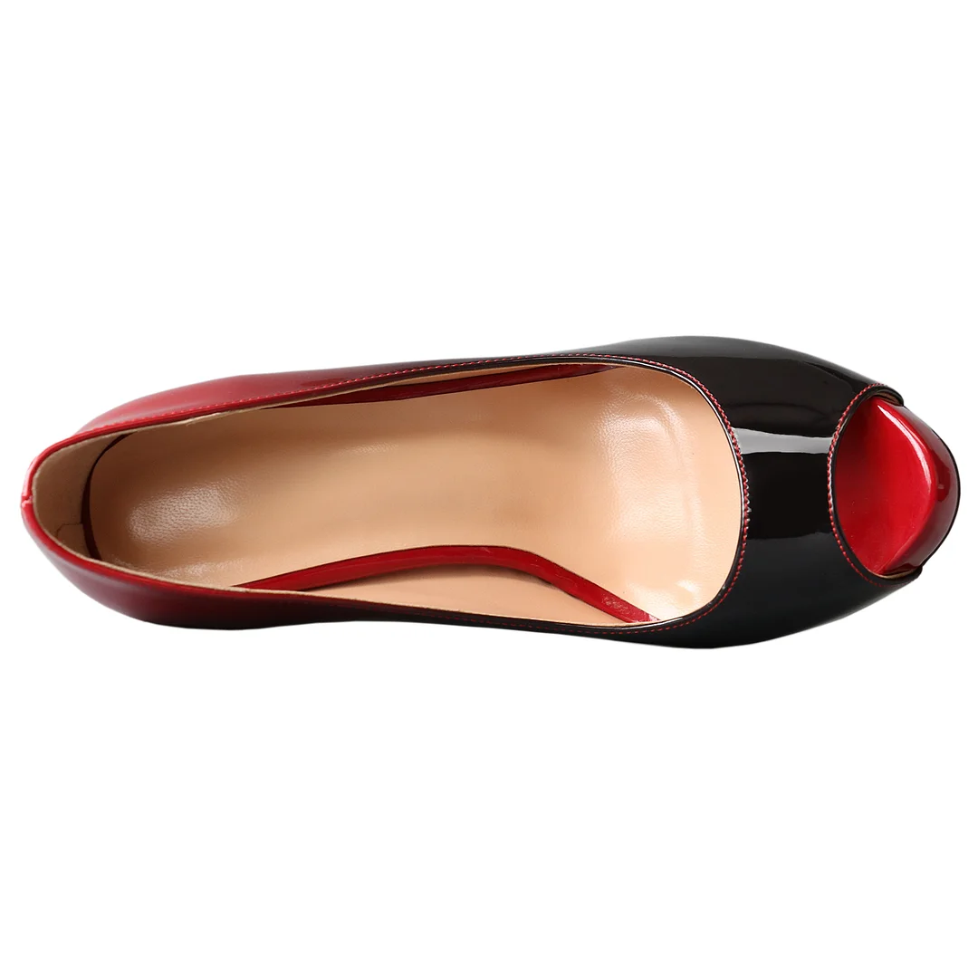 4.72'' Women's Platforms Heels Party Wedding Patent Pumps-MERUMOTE