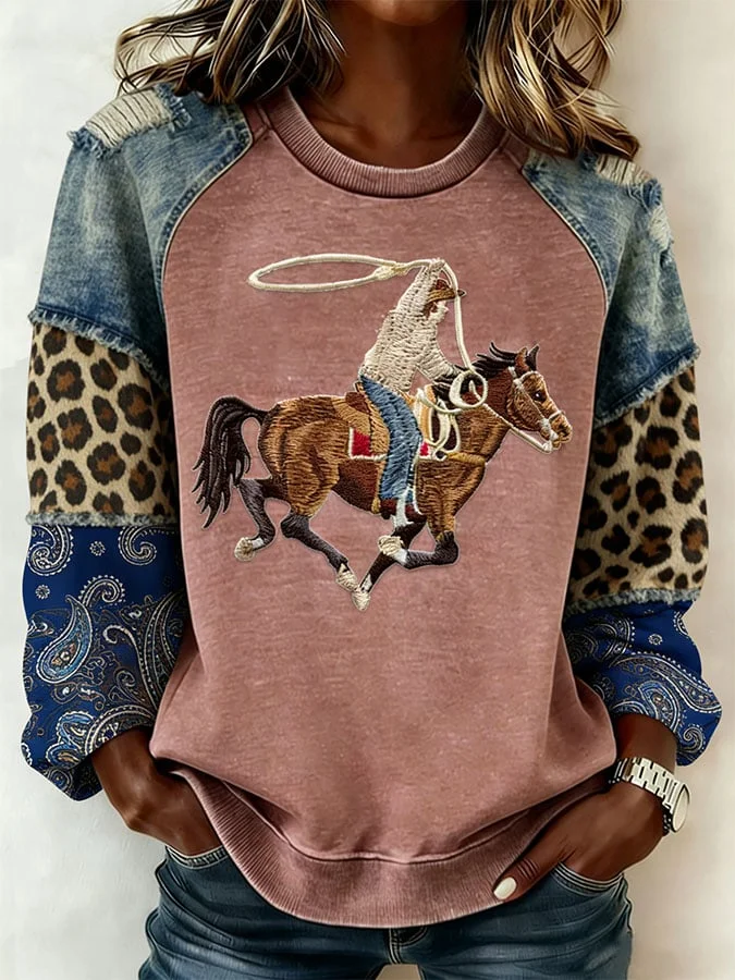 Women's Casual Print Long Sleeve Sweatshirt 